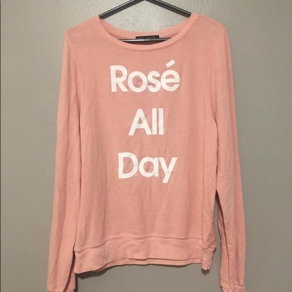 Wildfox Tops - Wildfox Rosé All Day long-sleeved shirt